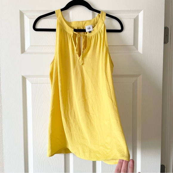 🎃CAbi Yellow French Dot Halter Neck Tank Top Medium - Picture 10 of 15